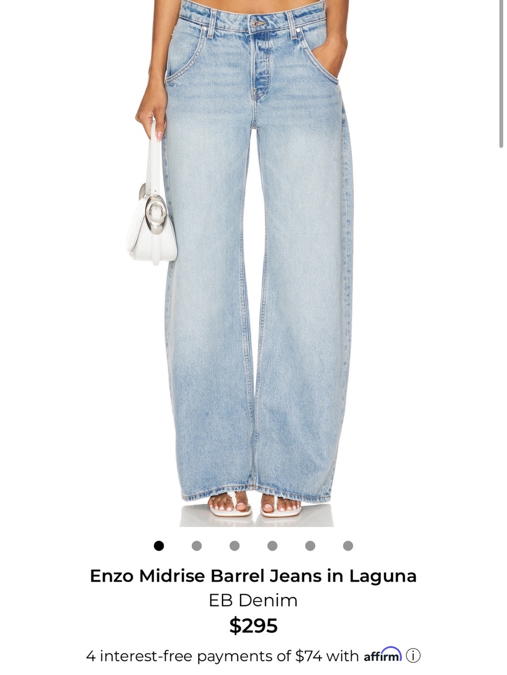 EB Denim Wide-Leg Barrel Jeans in Light Blue